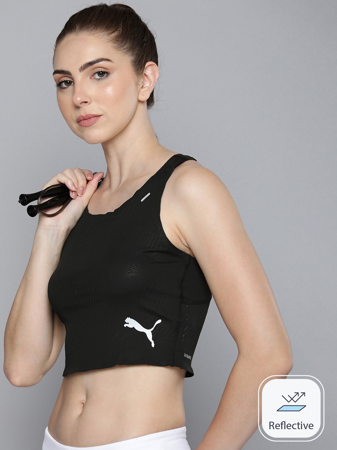 

Puma Ultraspun Running dryCELL Tank Crop Top, Black