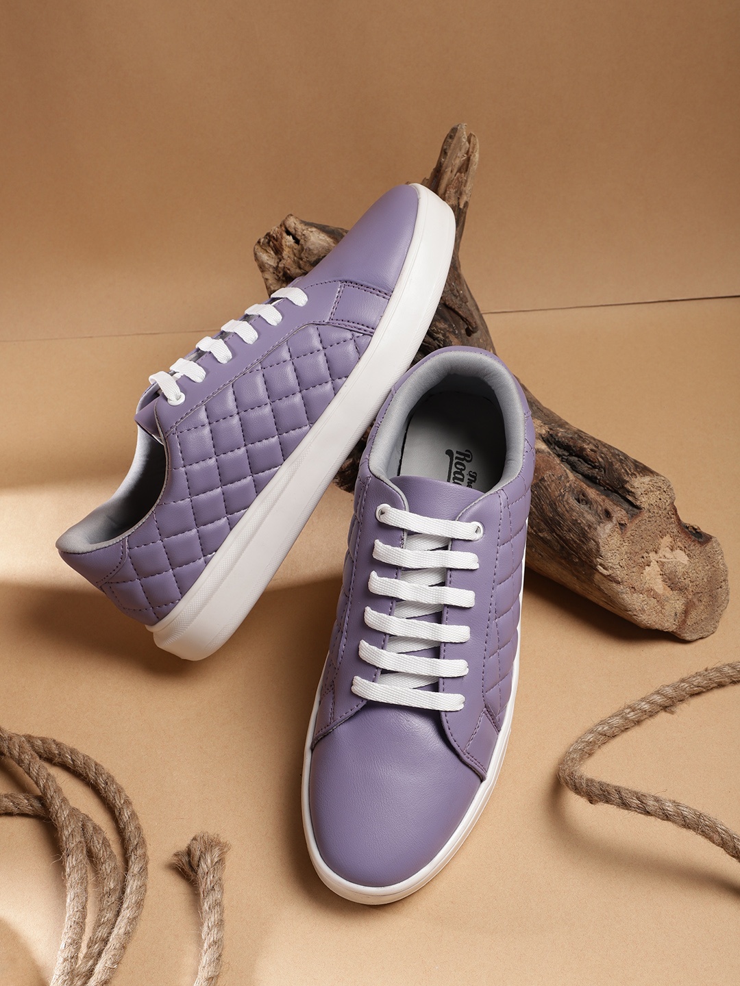 

The Roadster Lifestyle Co. Women Quilted Round-Toe Sneakers, Purple