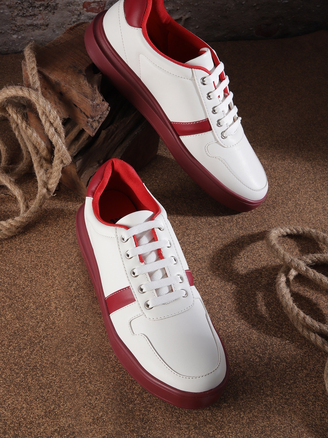 

The Roadster Lifestyle Co. Women Round-Toe Woven Design Sneakers, White