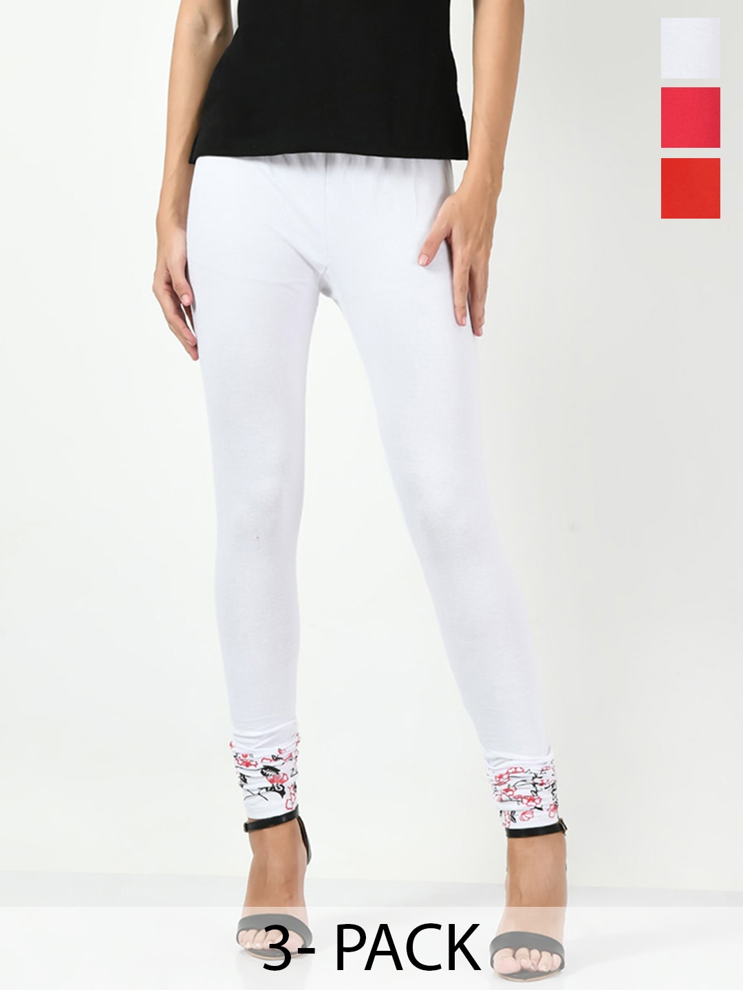 

BAESD Pack Of 3 Churidar Length Leggings, White