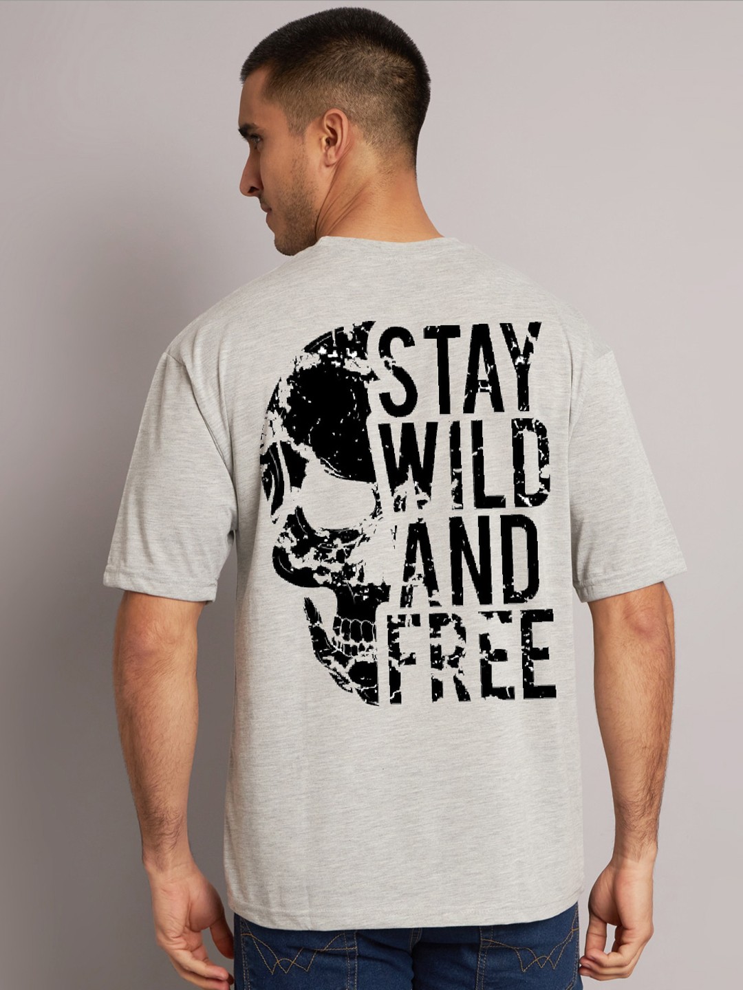 

The Modern Soul Typography Printed Oversized Cotton T-Shirt, Grey melange
