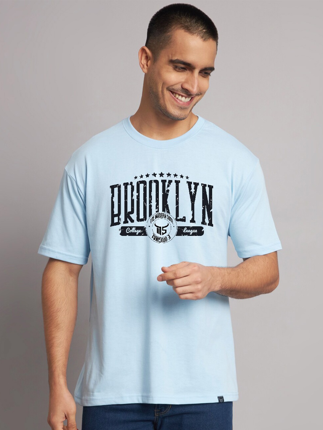 

The Modern Soul Typography Printed Cotton T-shirt, Blue