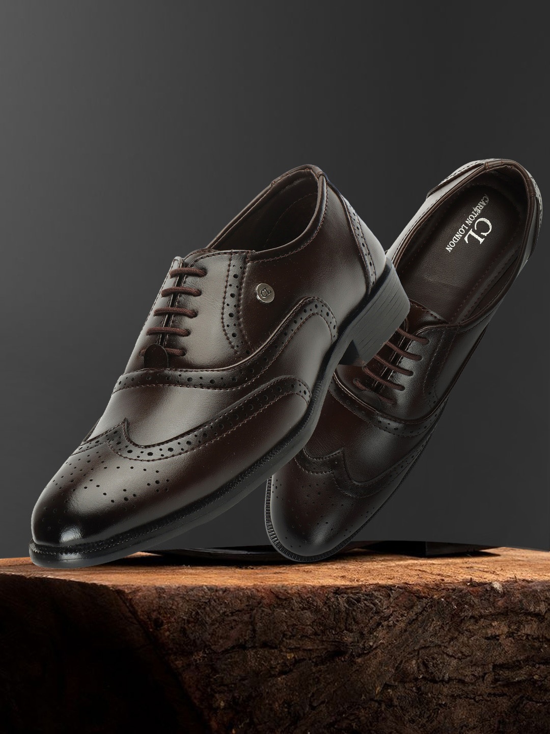 

Carlton London Men Perforated Formal Brogues, Brown