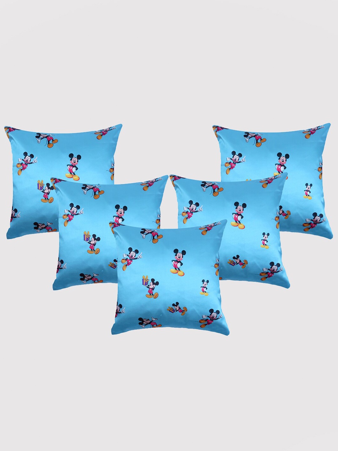 

OUSSUM Blue & Red 5 Pieces Cartoon Characters Satin Square Cushion Covers