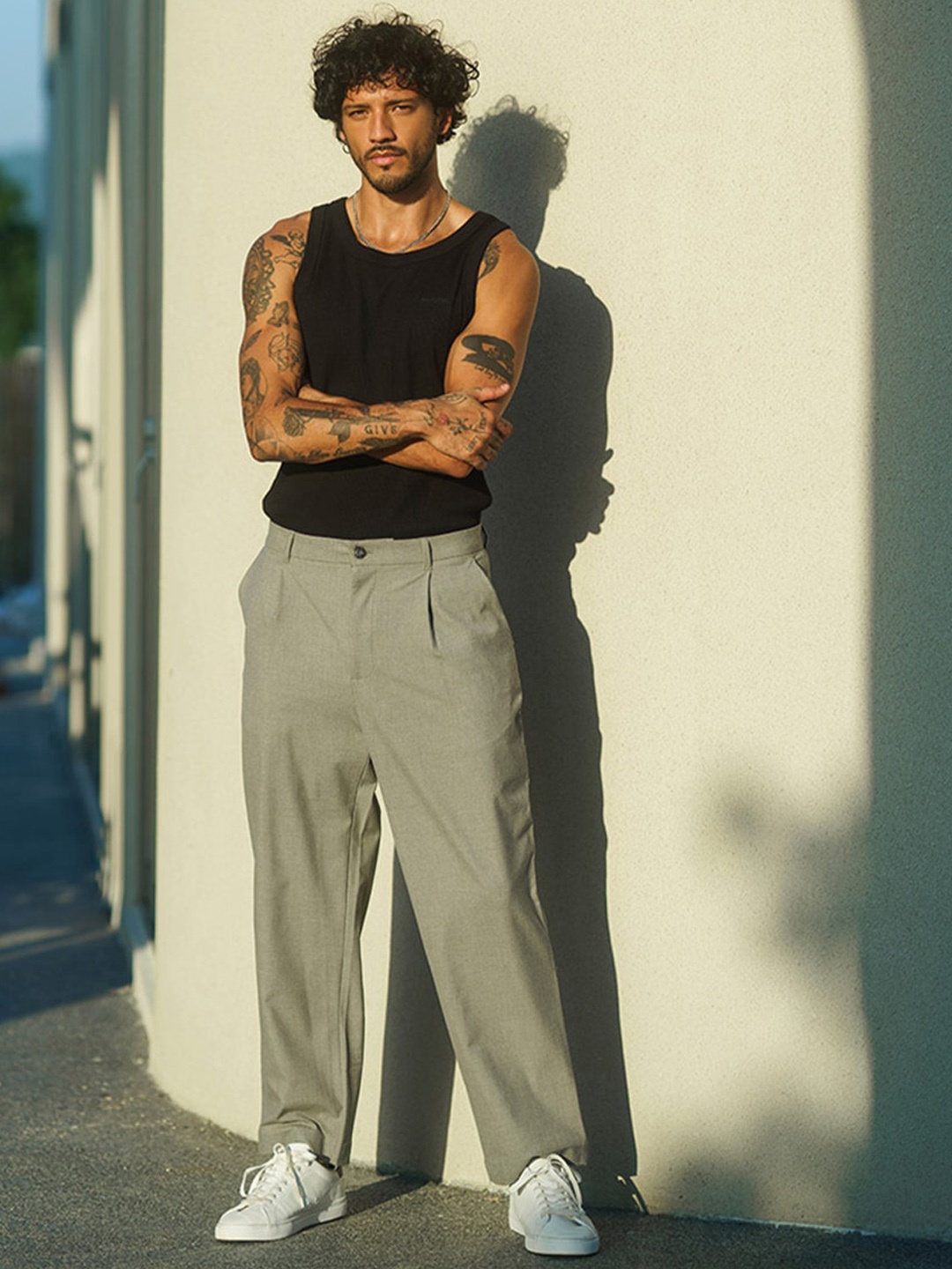 

Bonkers Corner Grey Men Mid Rise Tailored Fit Trousers