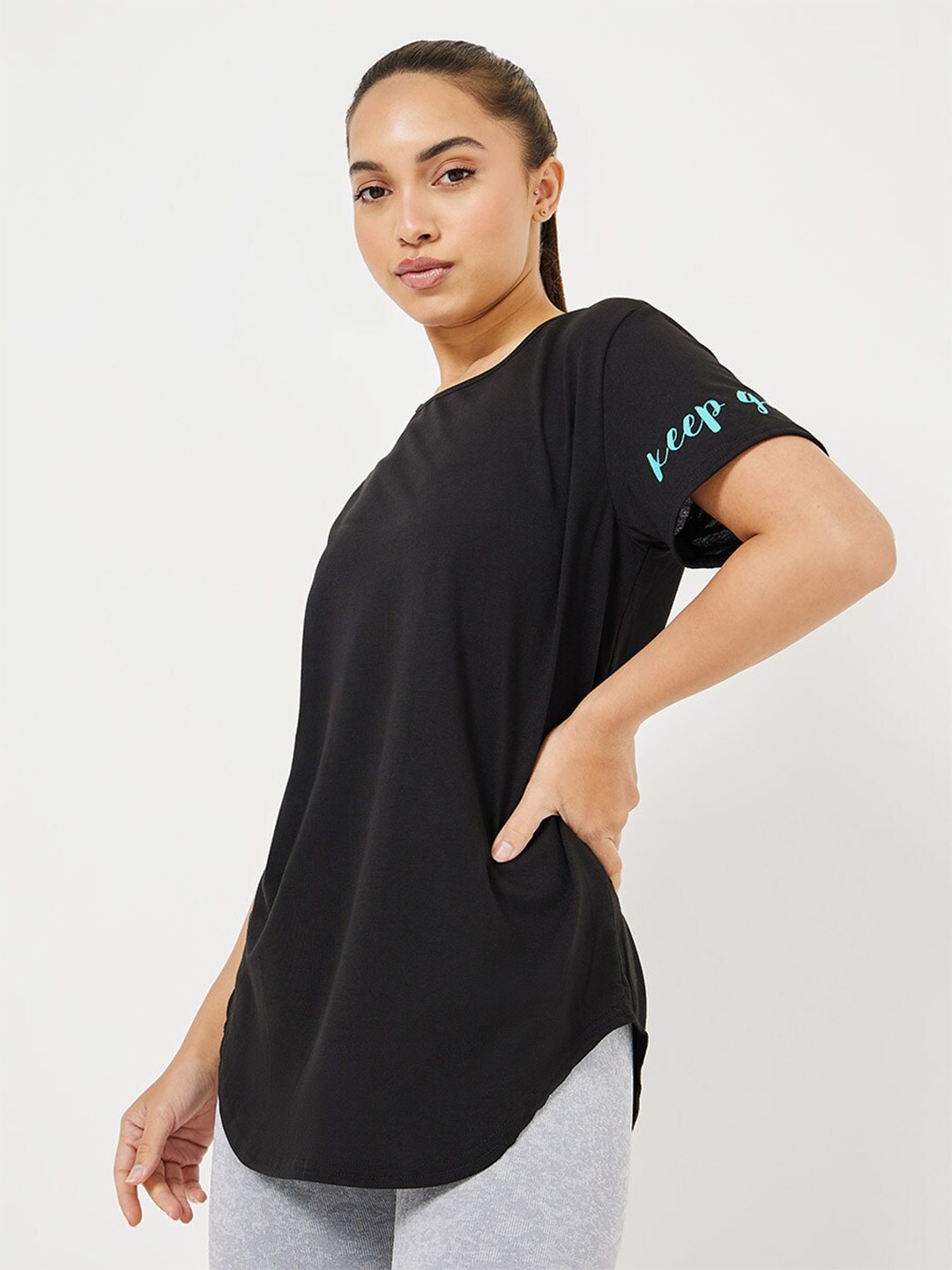 

Styli Extended Sleeves Top, Black