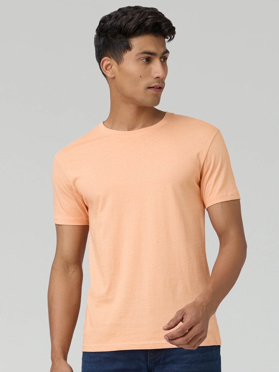 

XYXX Men Pace Intellieaze Cotton T-Shirt, Peach