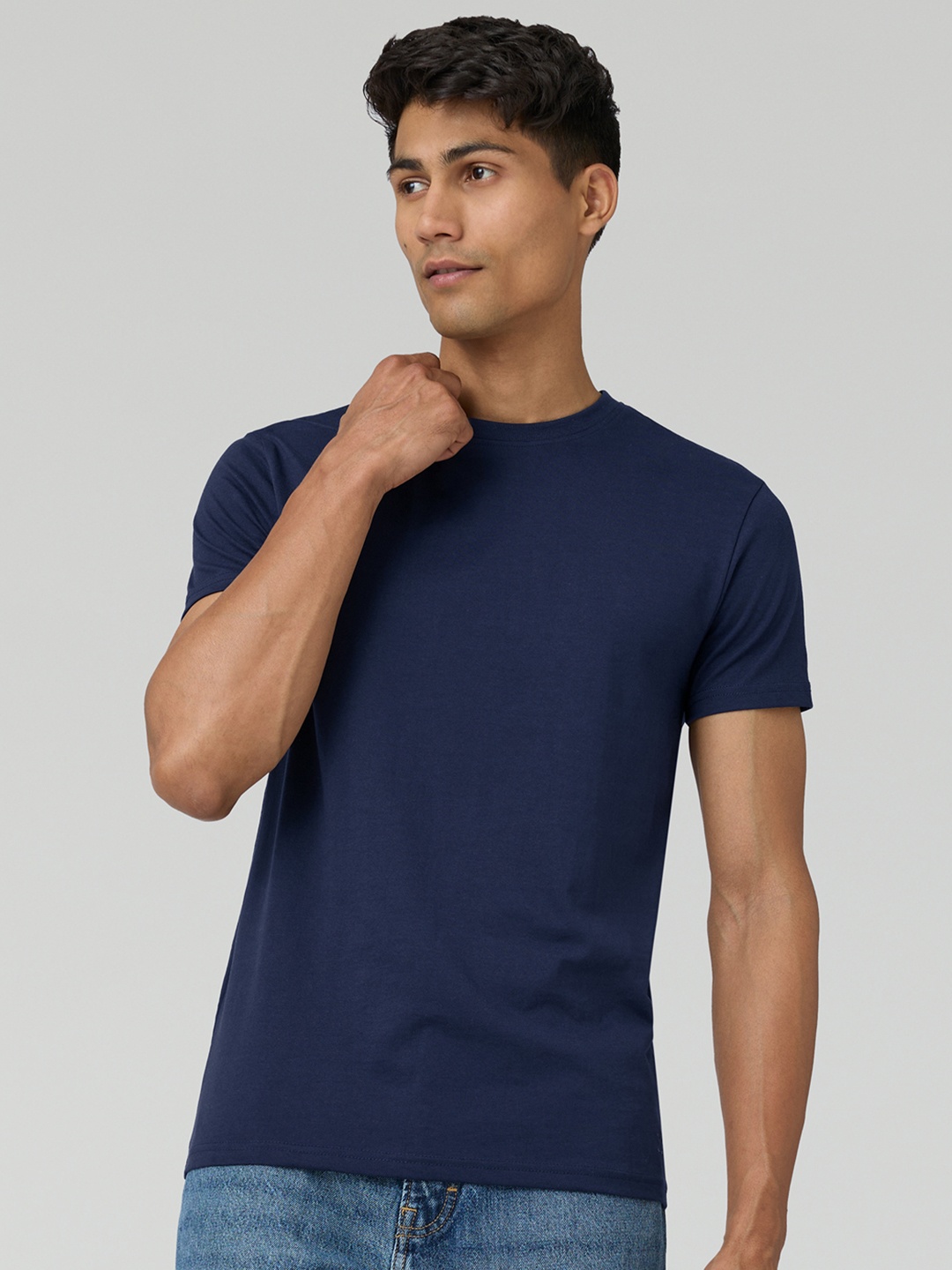 

XYXX Men Pace Intellieaze Cotton T-Shirt, Navy blue