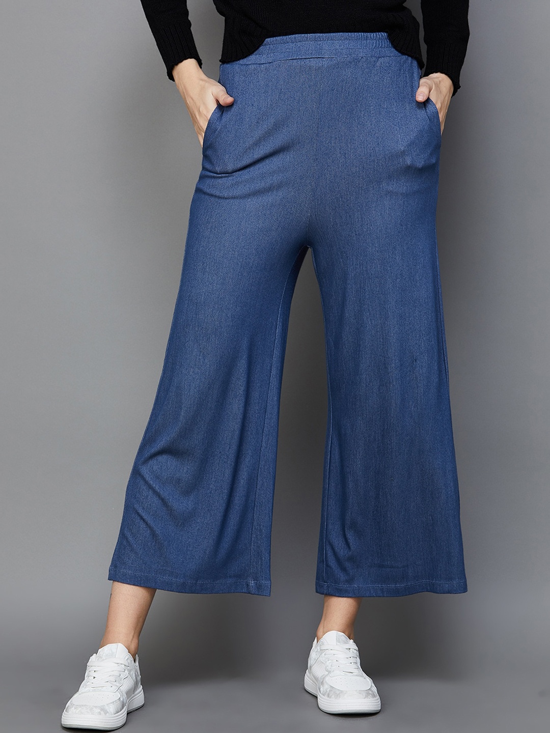 

Ginger by Lifestyle Women Straight Fit Parallel Trousers, Navy blue