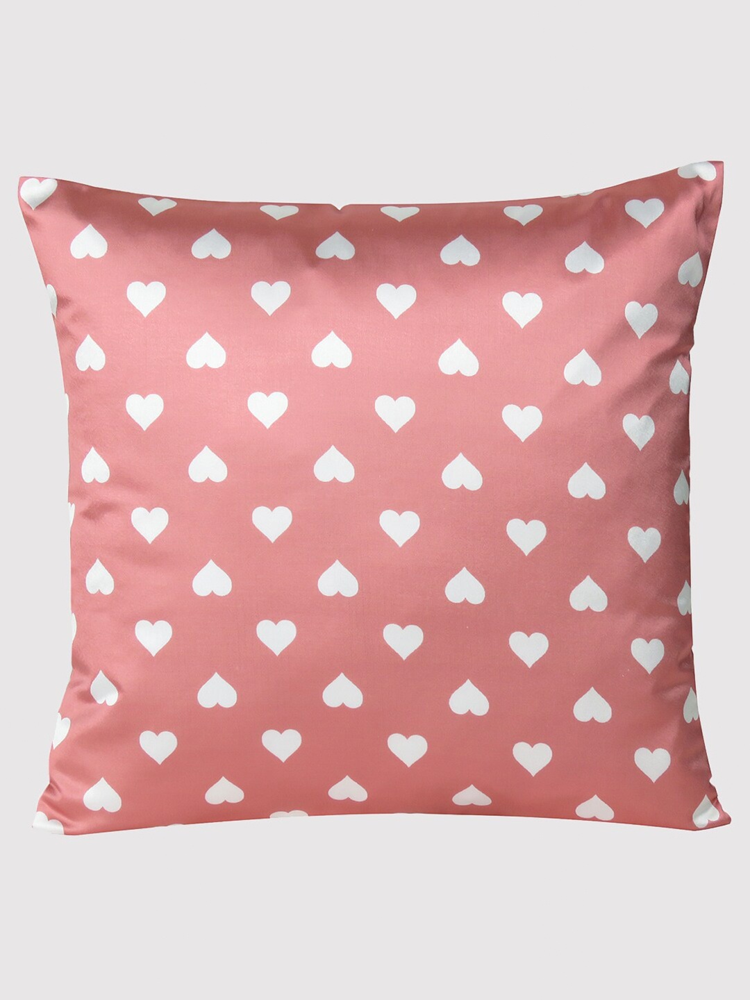 

OUSSUM Red & White Conversational Printed Satin Square Cushion Cover