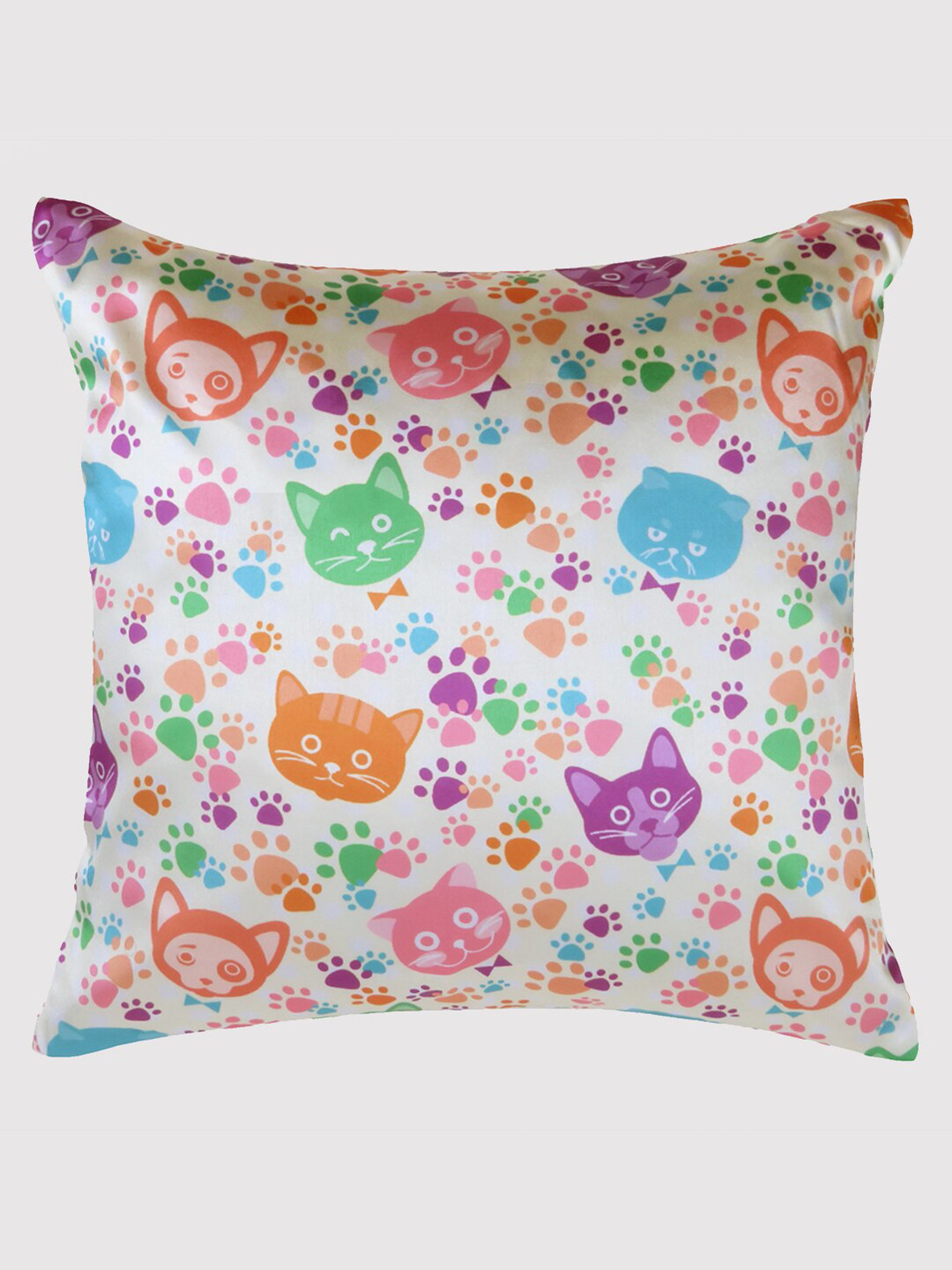 

OUSSUM Yellow & Red Cartoon Characters Satin Square Cushion Cover