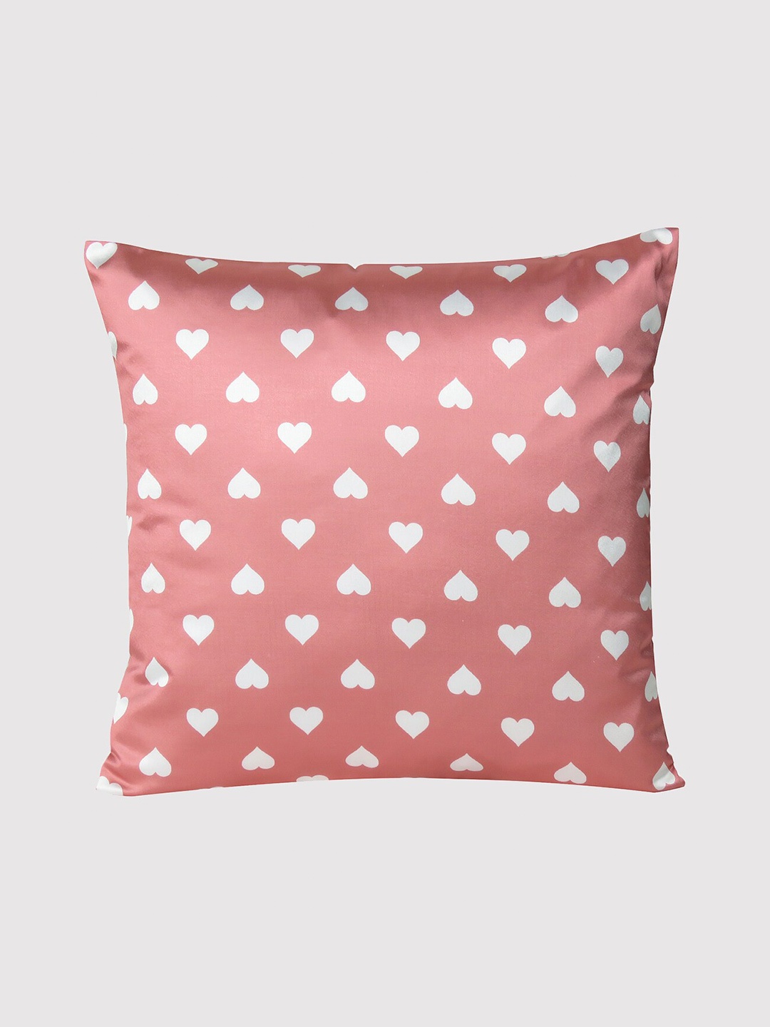 

OUSSUM Red & White Conversational Printed Satin Square Cushion Cover