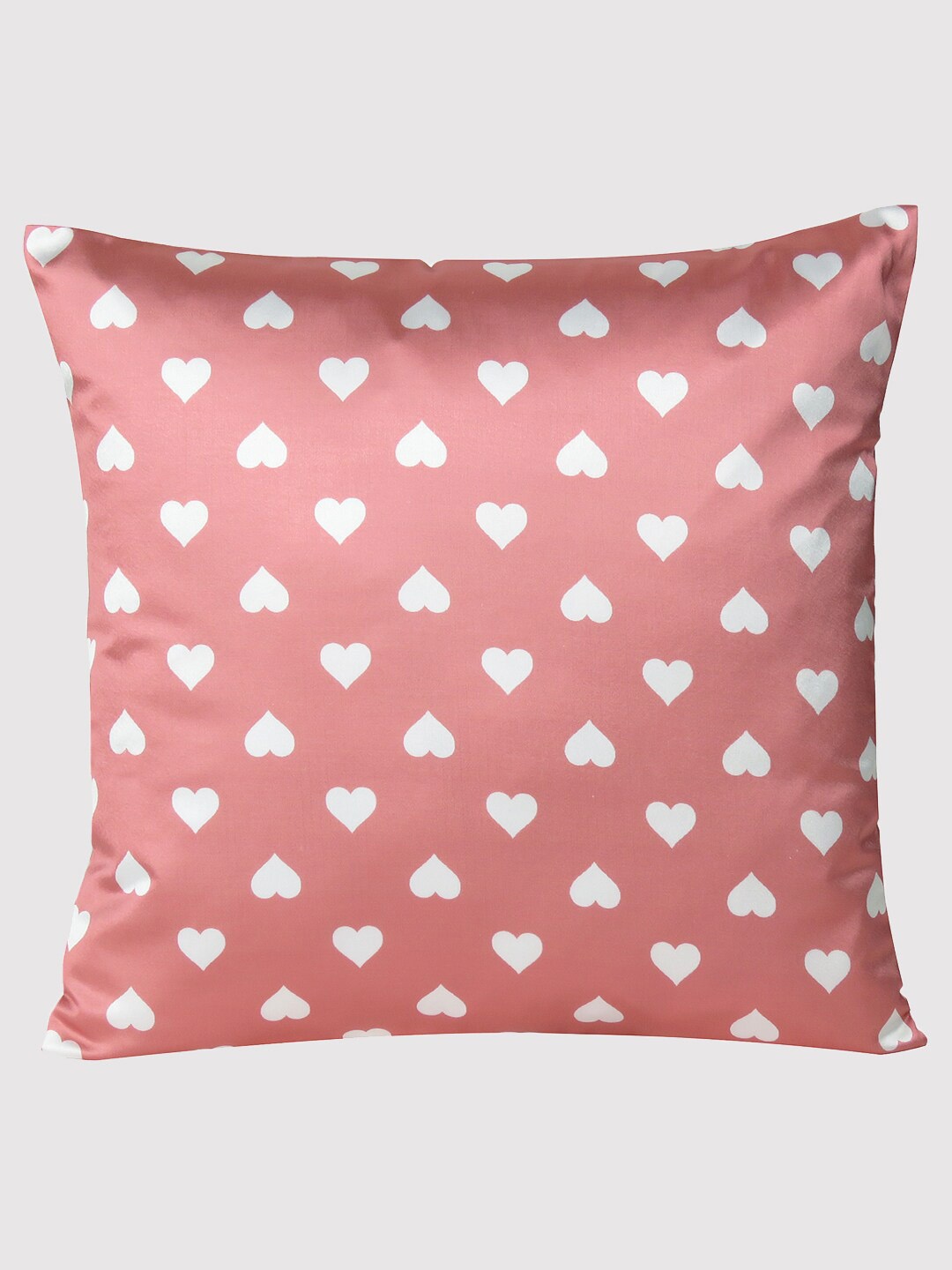 

OUSSUM Red & White Geometric Satin Square Cushion Covers