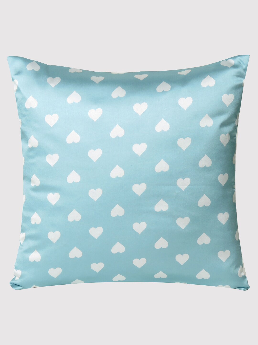 

OUSSUM Blue & White Geometric Satin Square Cushion Cover