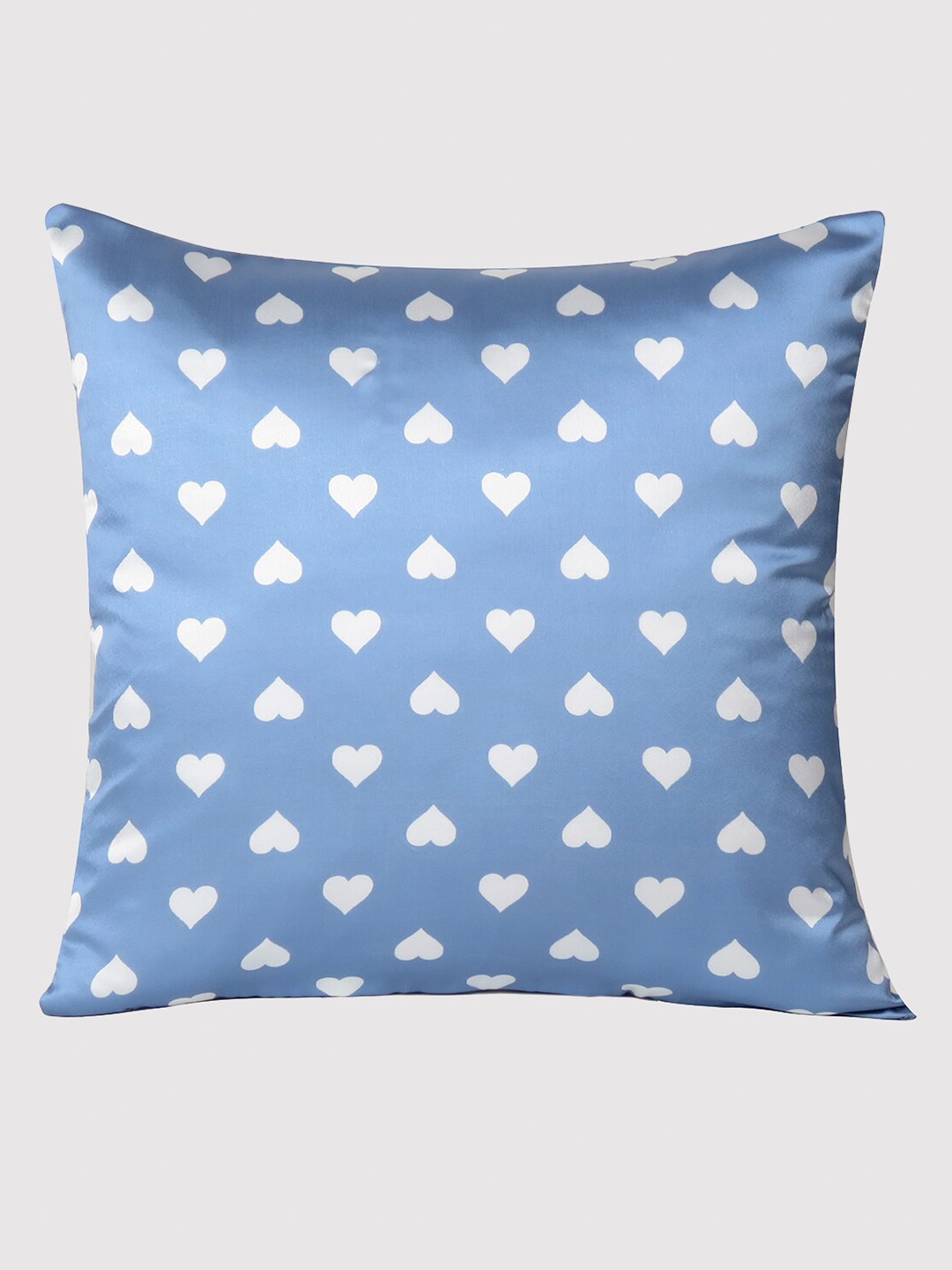 

OUSSUM Blue & White Geometric Satin Square Cushion Covers
