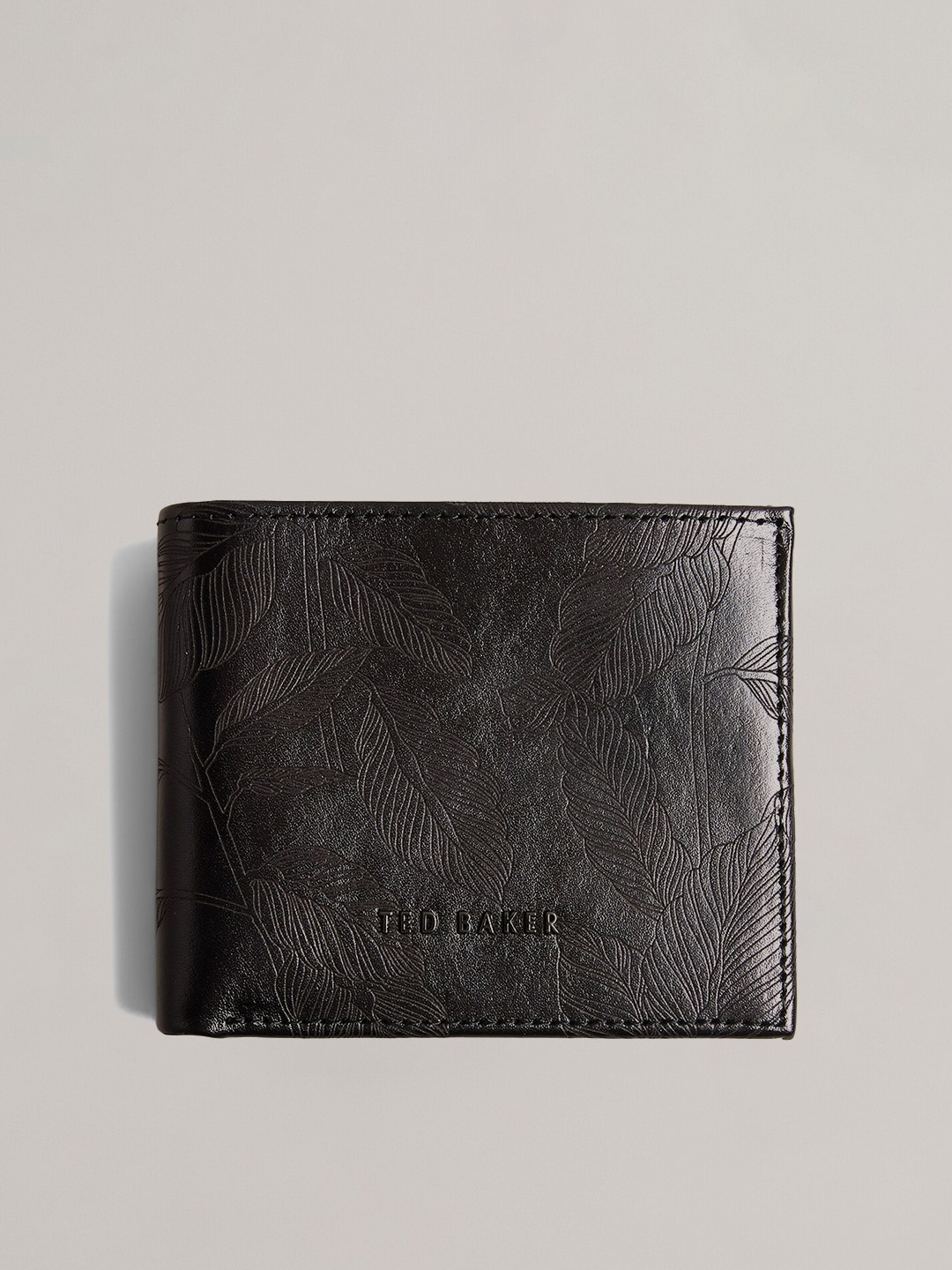 

Ted Baker Men Textured Leather Two Fold Wallet, Black