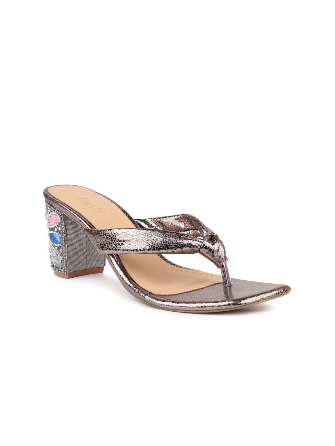 

Inc 5 Embellished Party Block Heels, Grey