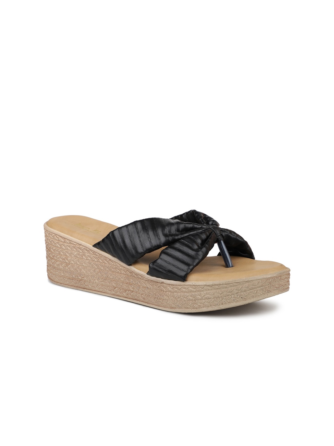 

Inc 5 Textured Open Back Wedge Heels, Black