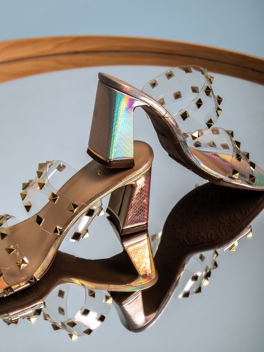 

Inc 5 Embellished Open Toe Block Heels, Silver