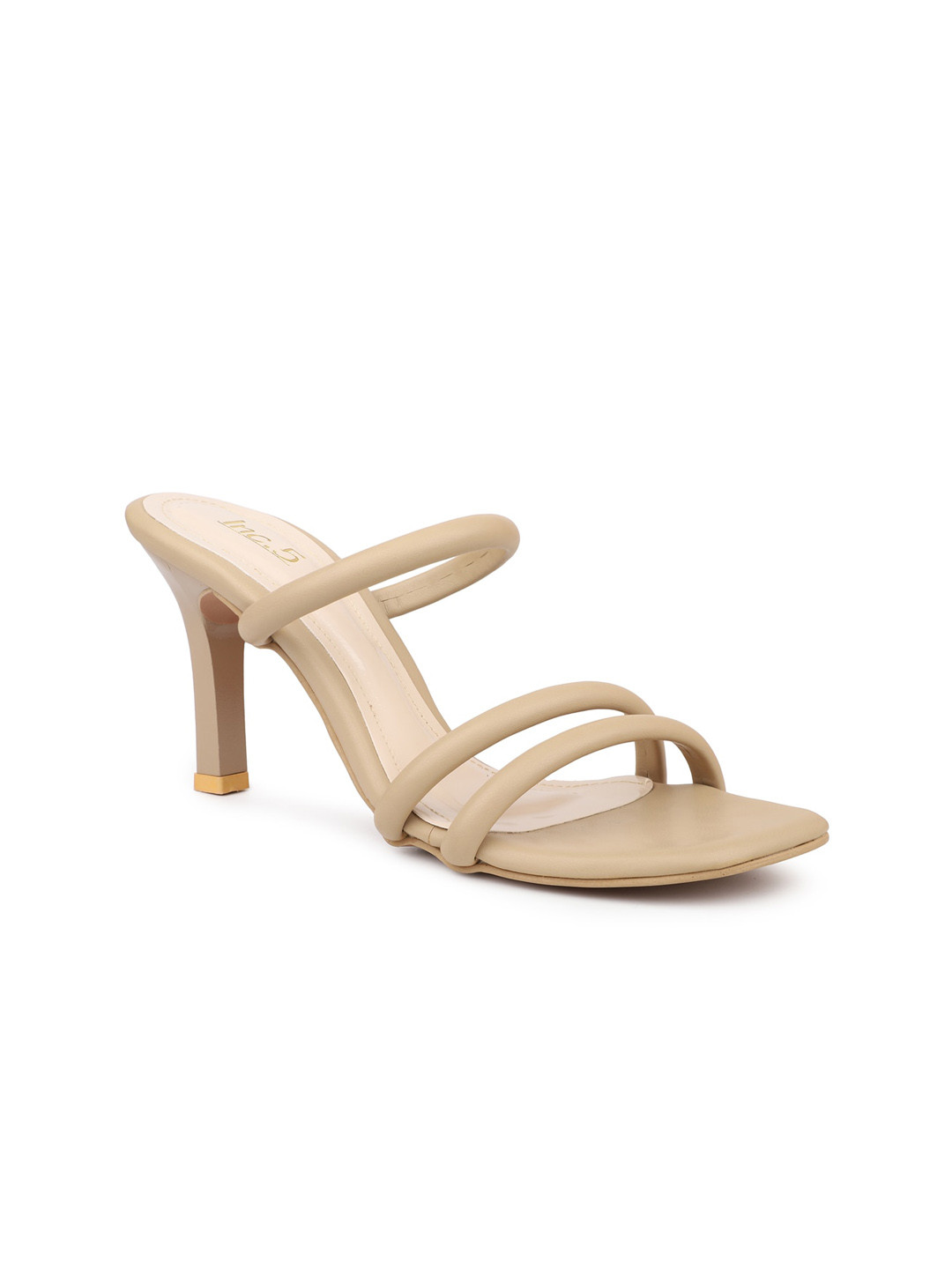 

Inc 5 Two Strap Open Toe Slim Heels, Beige