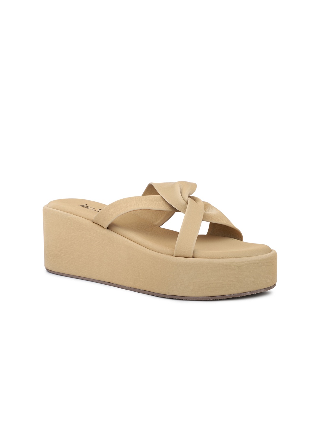 

Inc 5 Textured Cross Strap Wedges, Beige