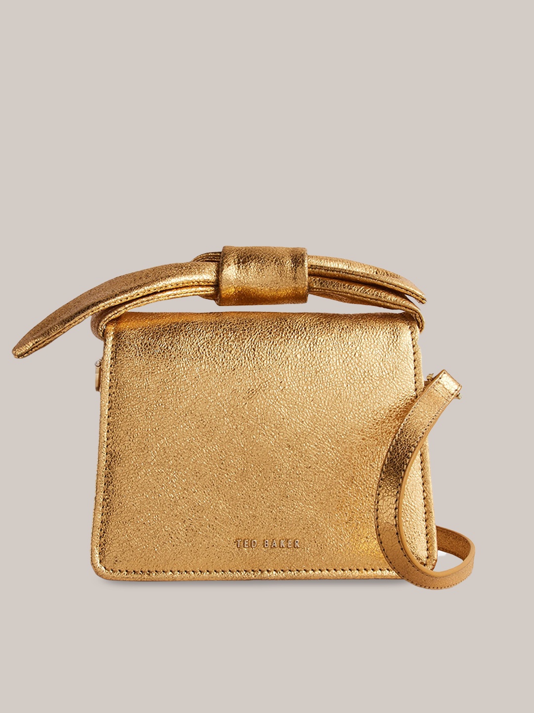 

Ted Baker Leather Shopper Sling Bag, Gold