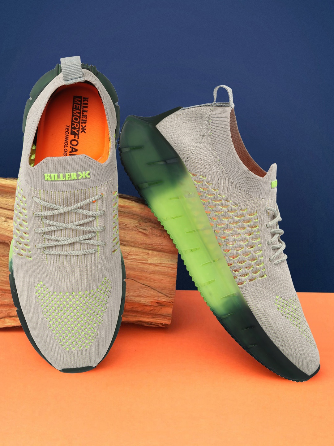 

Killer Men Textured Lightweight Sneakers, Grey