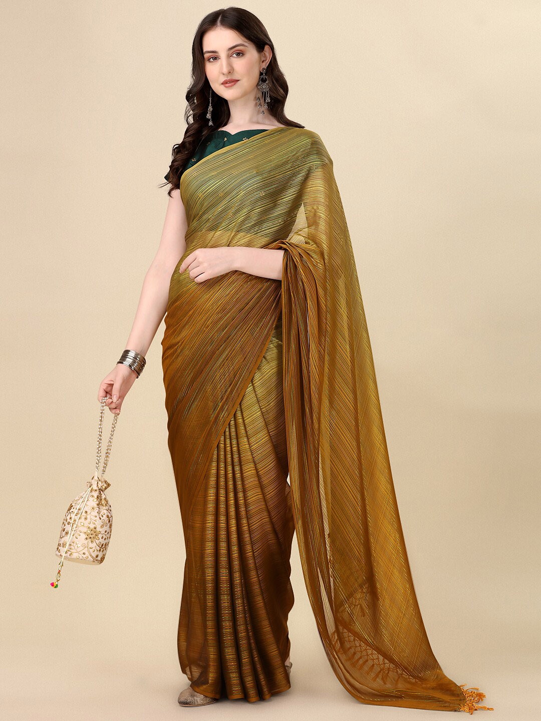 

KALINI Ombre Dyed Festive Saree, Yellow