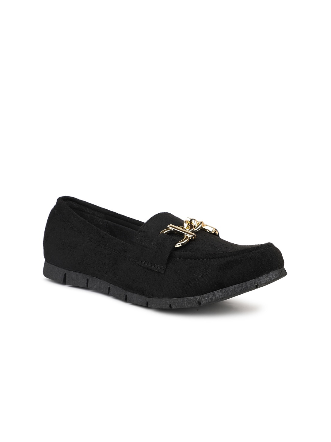 

Inc 5 Women Embellished Memory Foam Insole Suede Horsebit Loafers, Black