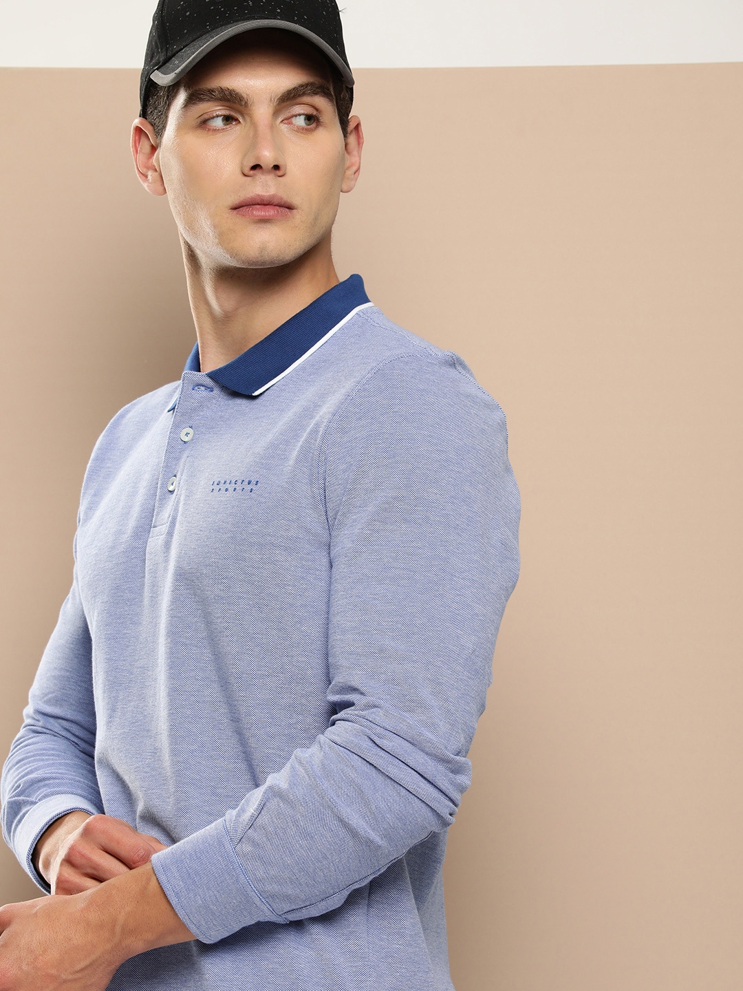 

INVICTUS Solid Regular Fir Polo Collar T-shirt, Blue