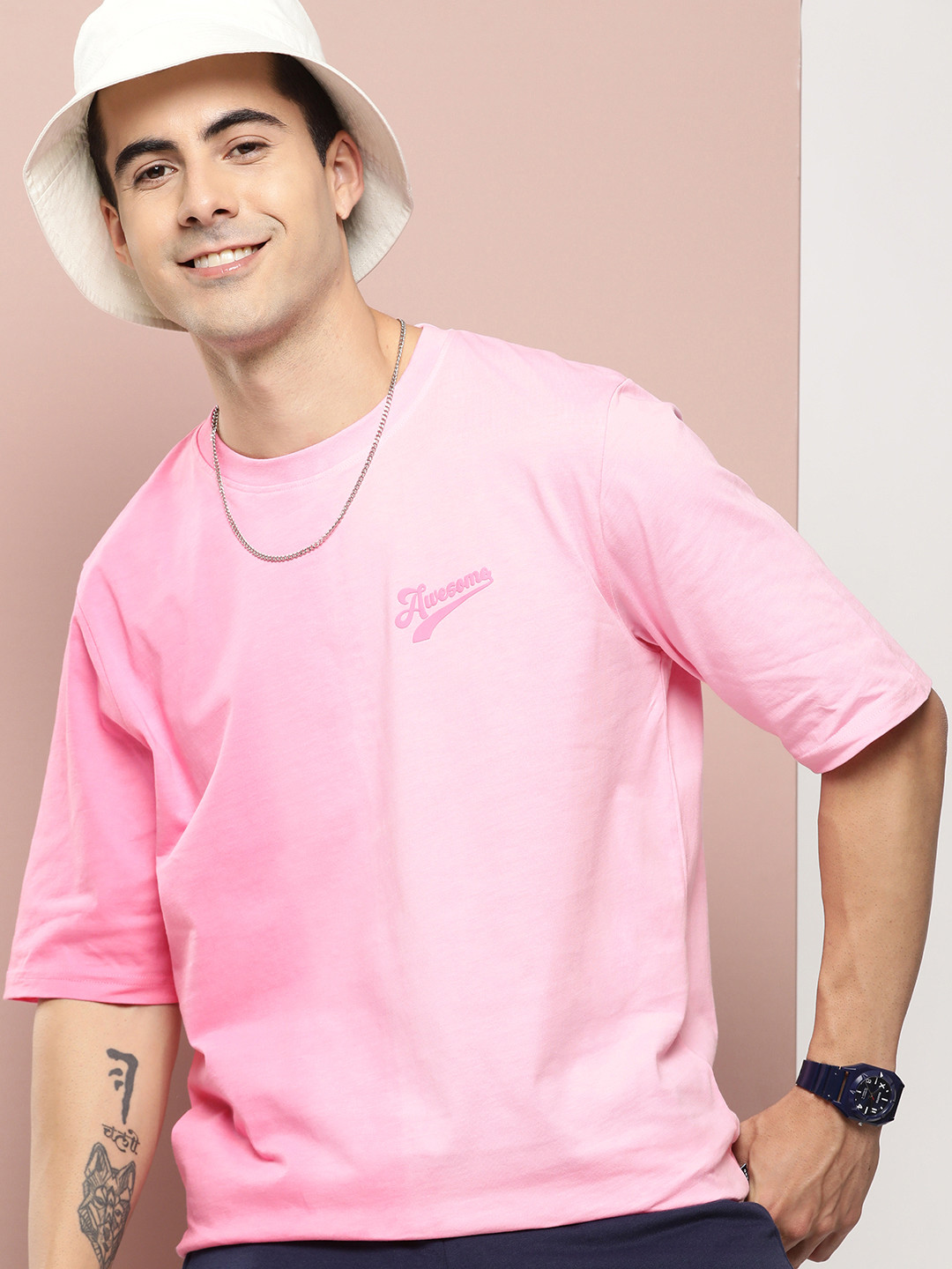 

Harvard Men Pure Cotton T-shirt, Pink