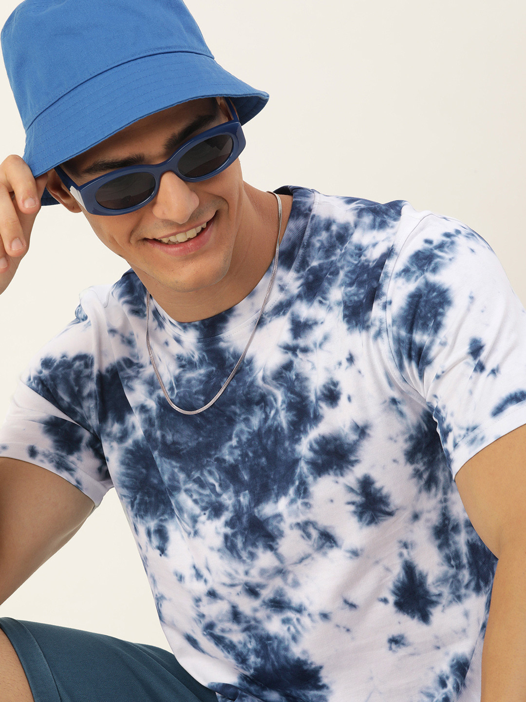 

Harvard Tie and Dye Round Neck Short Sleeves Casual T-shirt, Blue