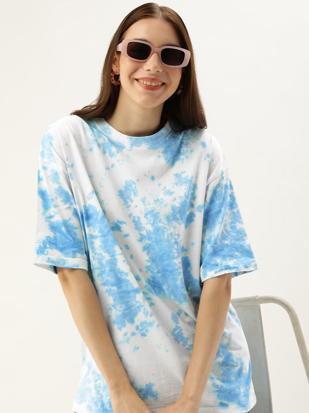 

Harvard Tie and Dye Drop-Shoulder Sleeves T-shirt, White