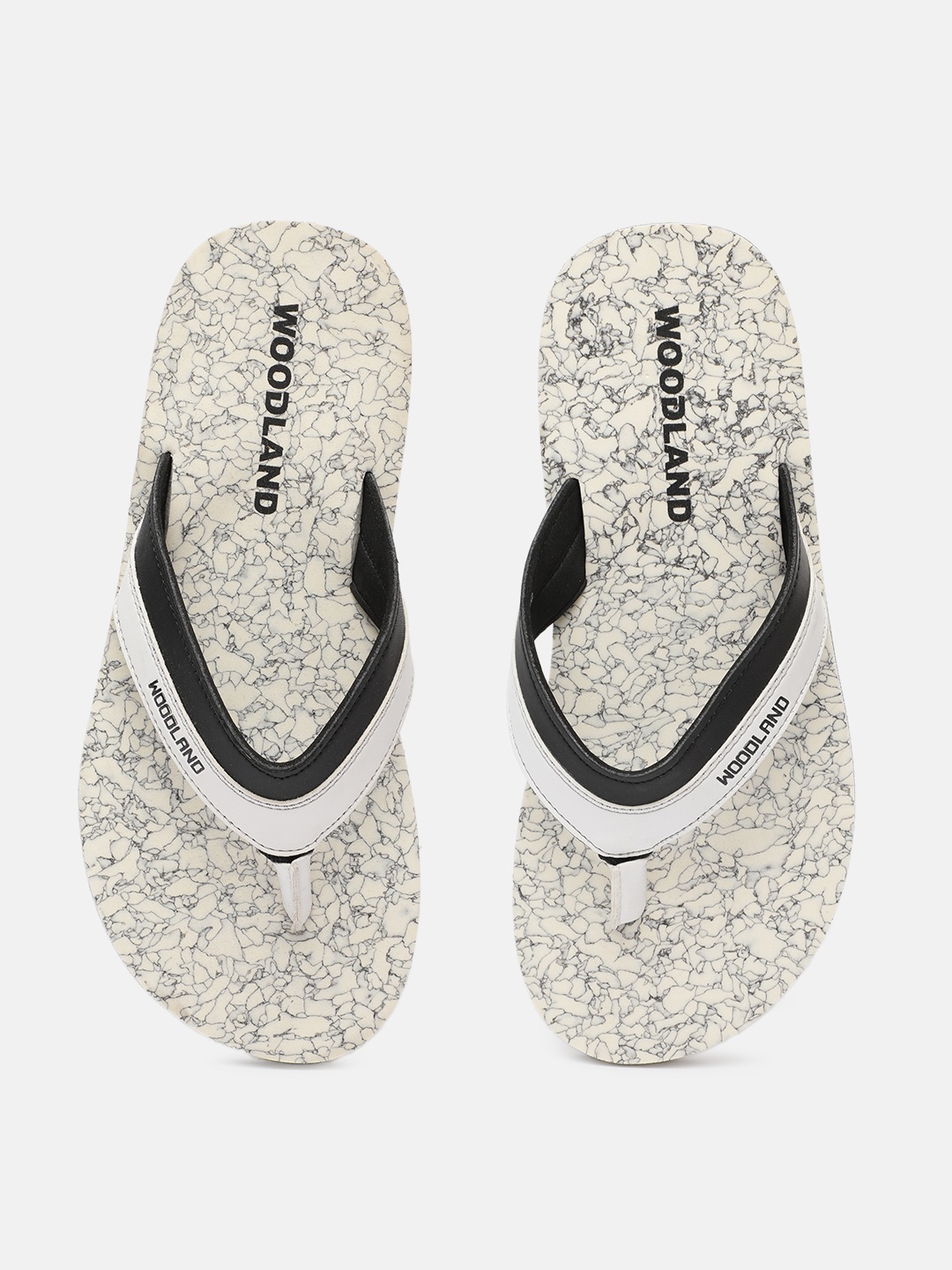 

Woodland Men Printed Thong Flip-Flops, Cream