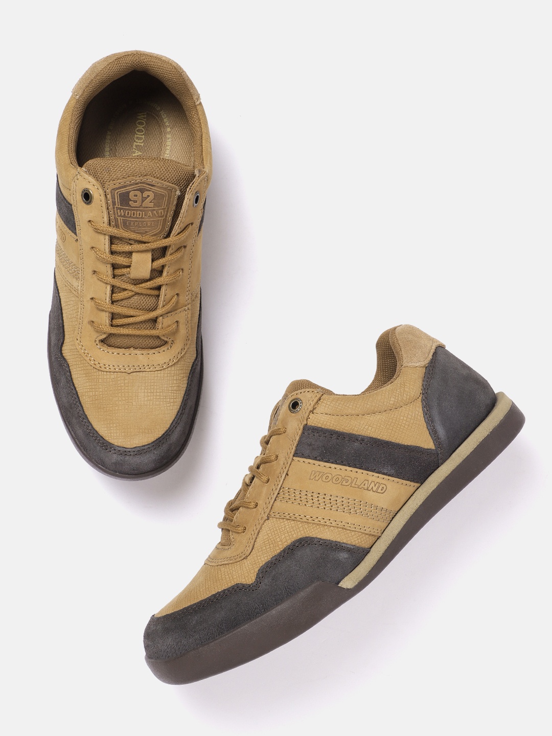 

Woodland Men Colourblocked Suede Leather Sneakers, Brown
