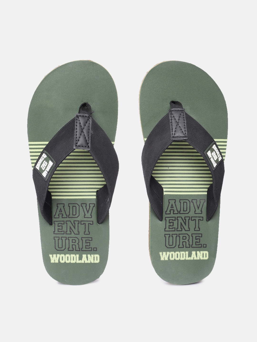 

Woodland Men Printed Rubber Thong Flip-Flops, Olive