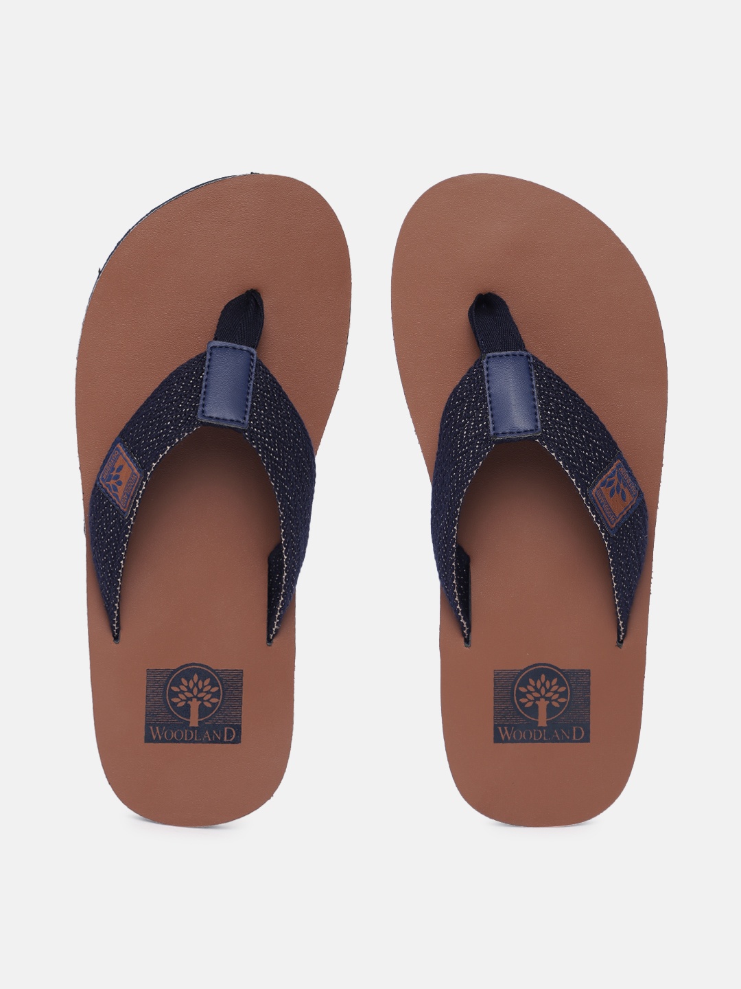 

Woodland Men Thong Flip-Flops with Brand Logo Detail, Brown