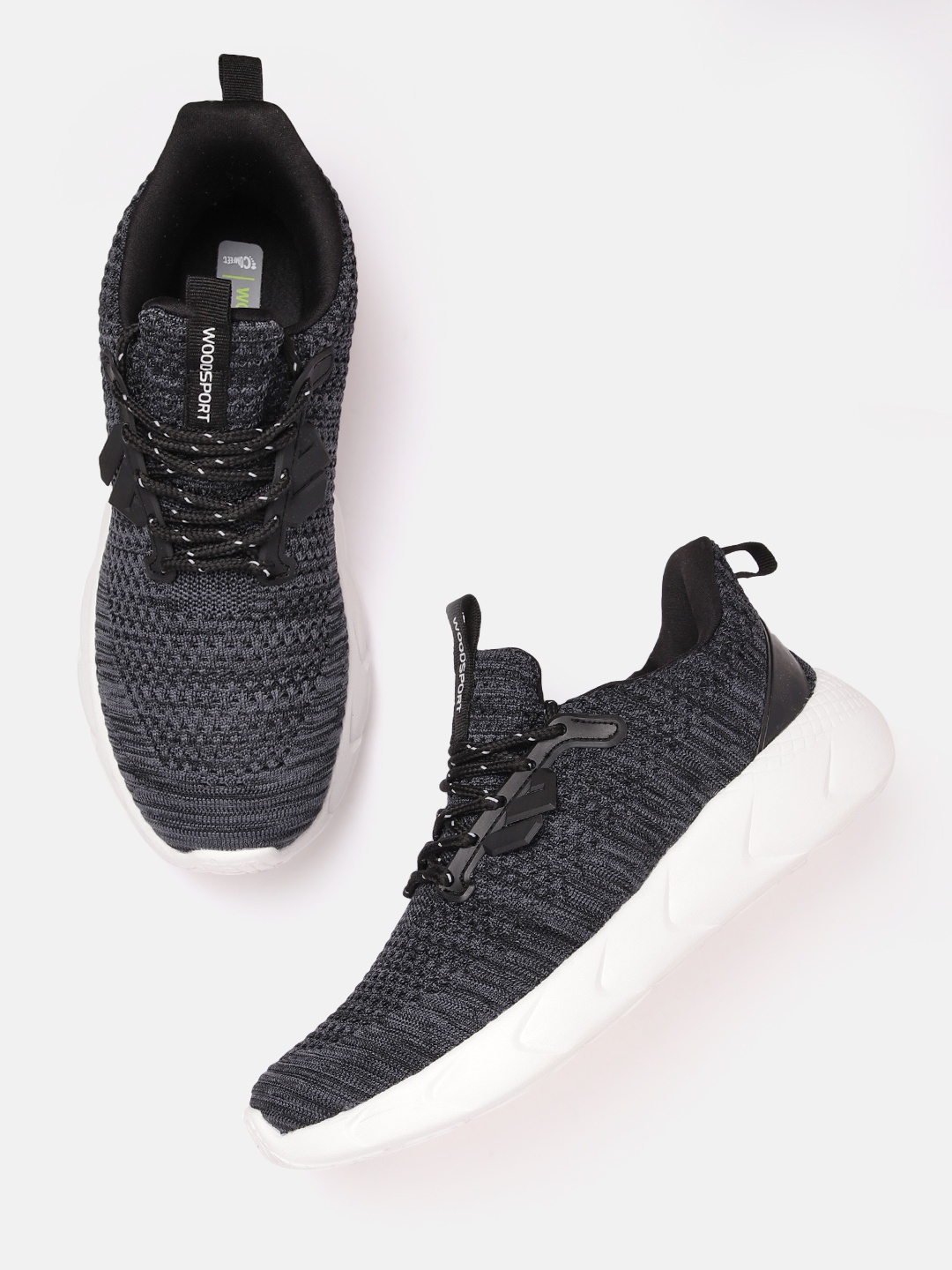 

Woodland Men Woven Design Running Shoes, Charcoal