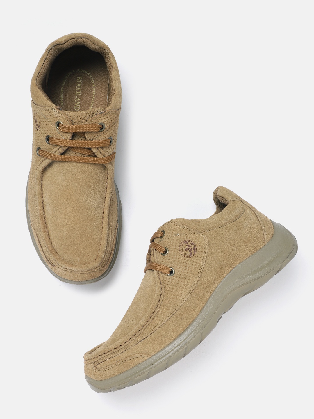 

Woodland Men Leather Derbys, Camel brown