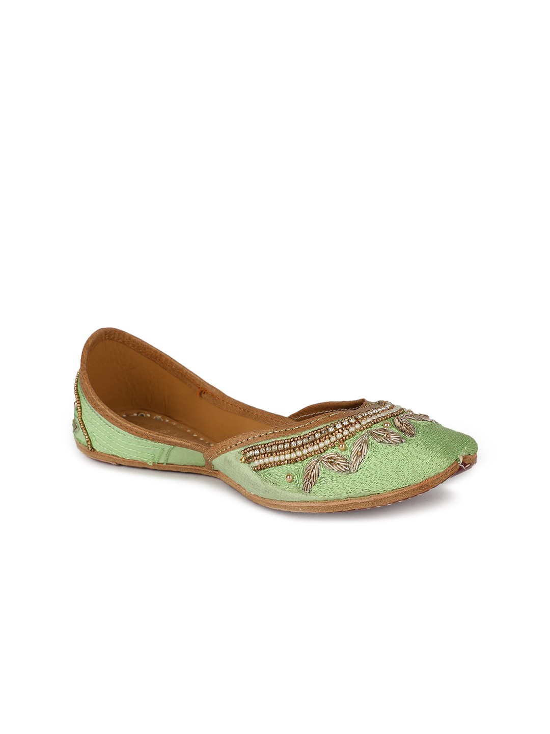 

The Desi Dulhan Ethnic Embellished Mojaris, Sea green