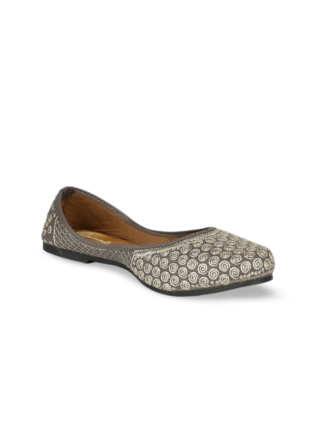 

The Desi Dulhan Ethnic Embroidered Mojaris, Grey