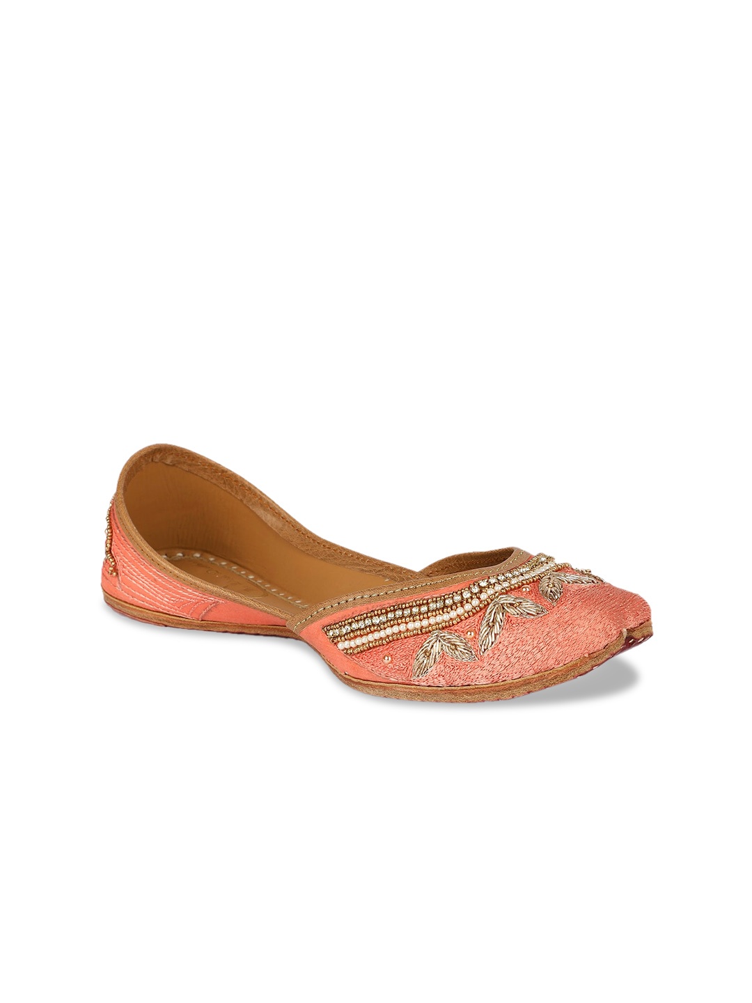 

The Desi Dulhan Embellished Ethnic Mojaris, Orange