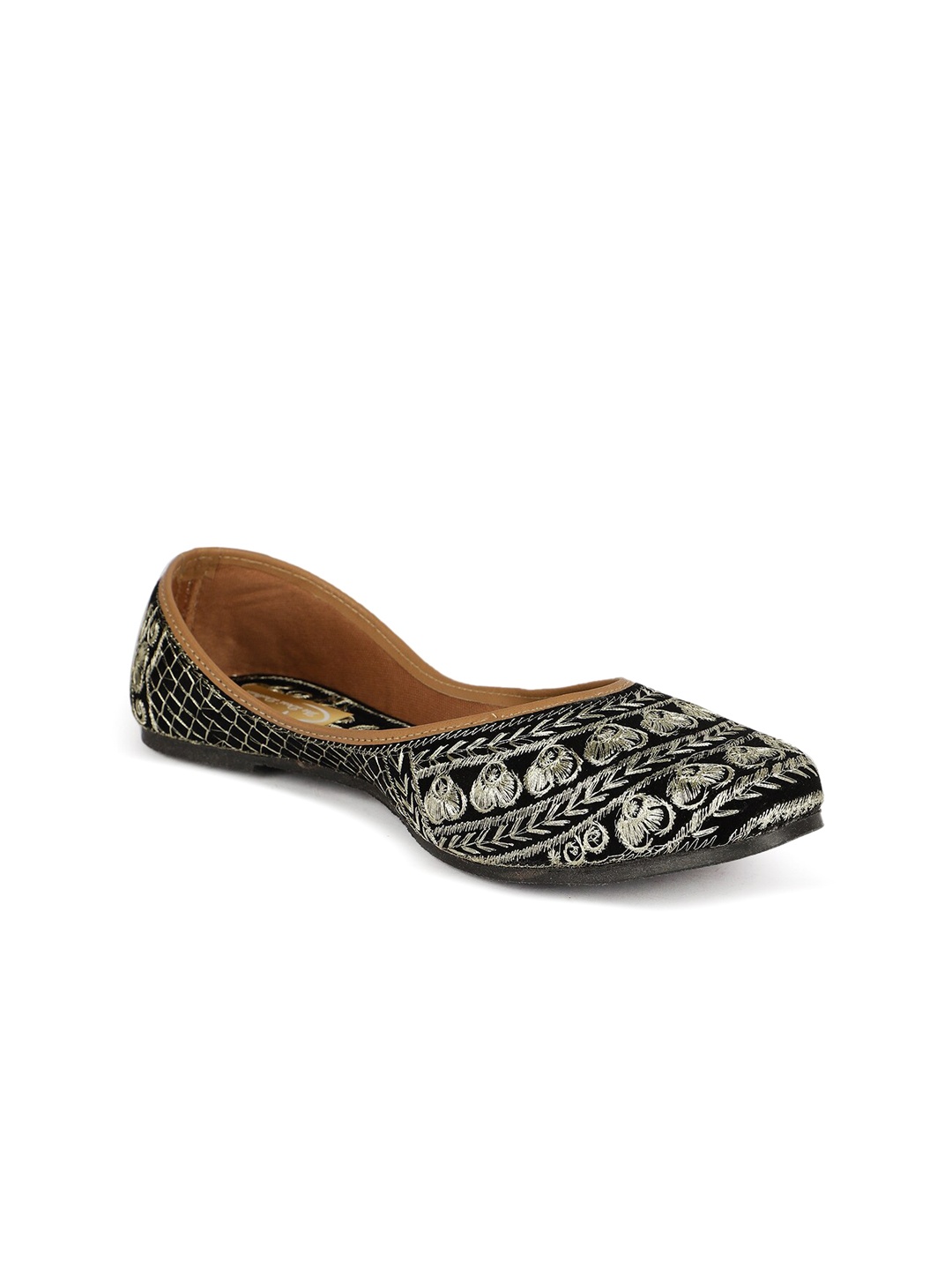 

The Desi Dulhan Embroidered Ethnic Mojaris, Black