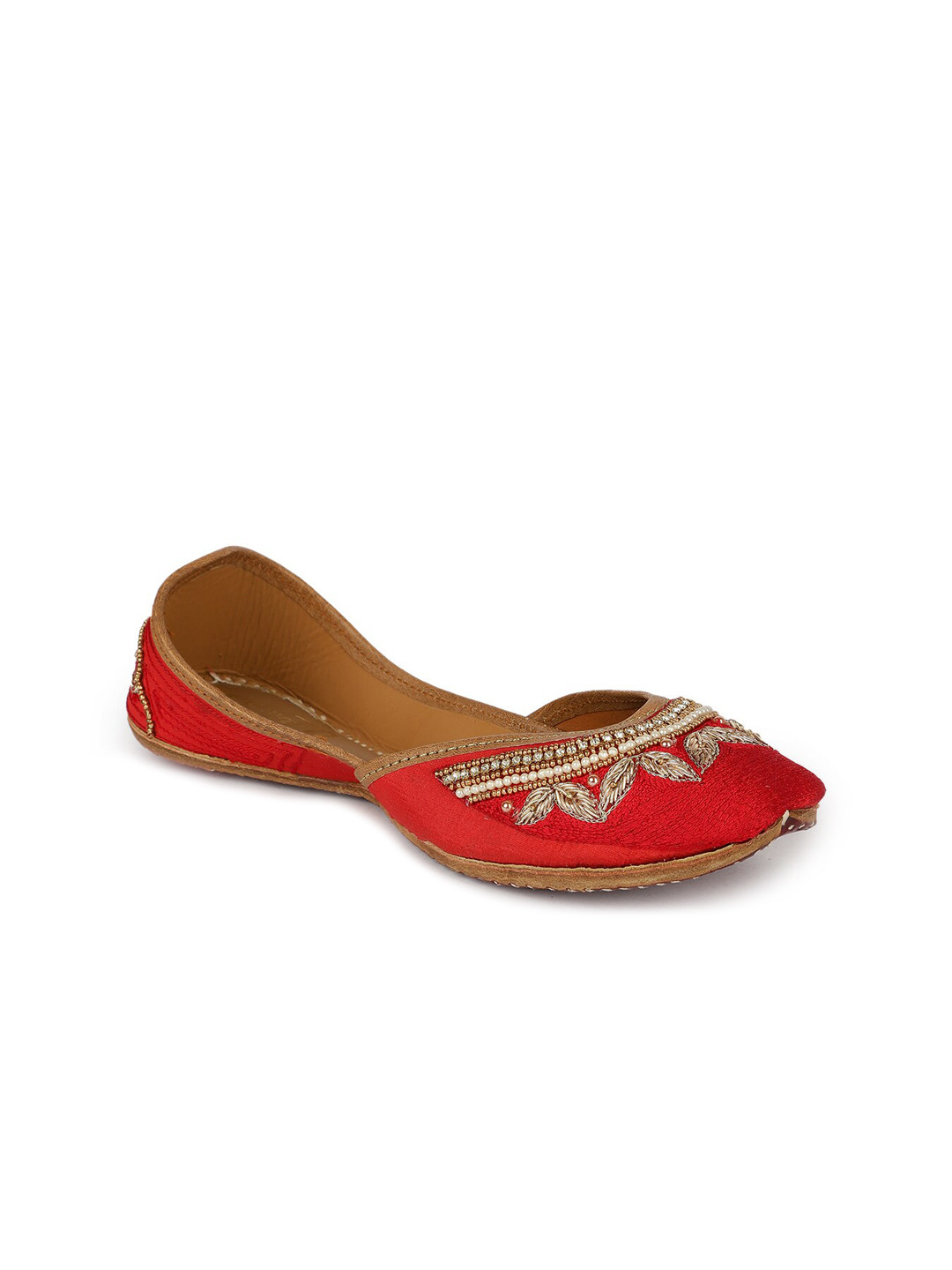 

The Desi Dulhan Ethnic Embellished Mojaris, Red