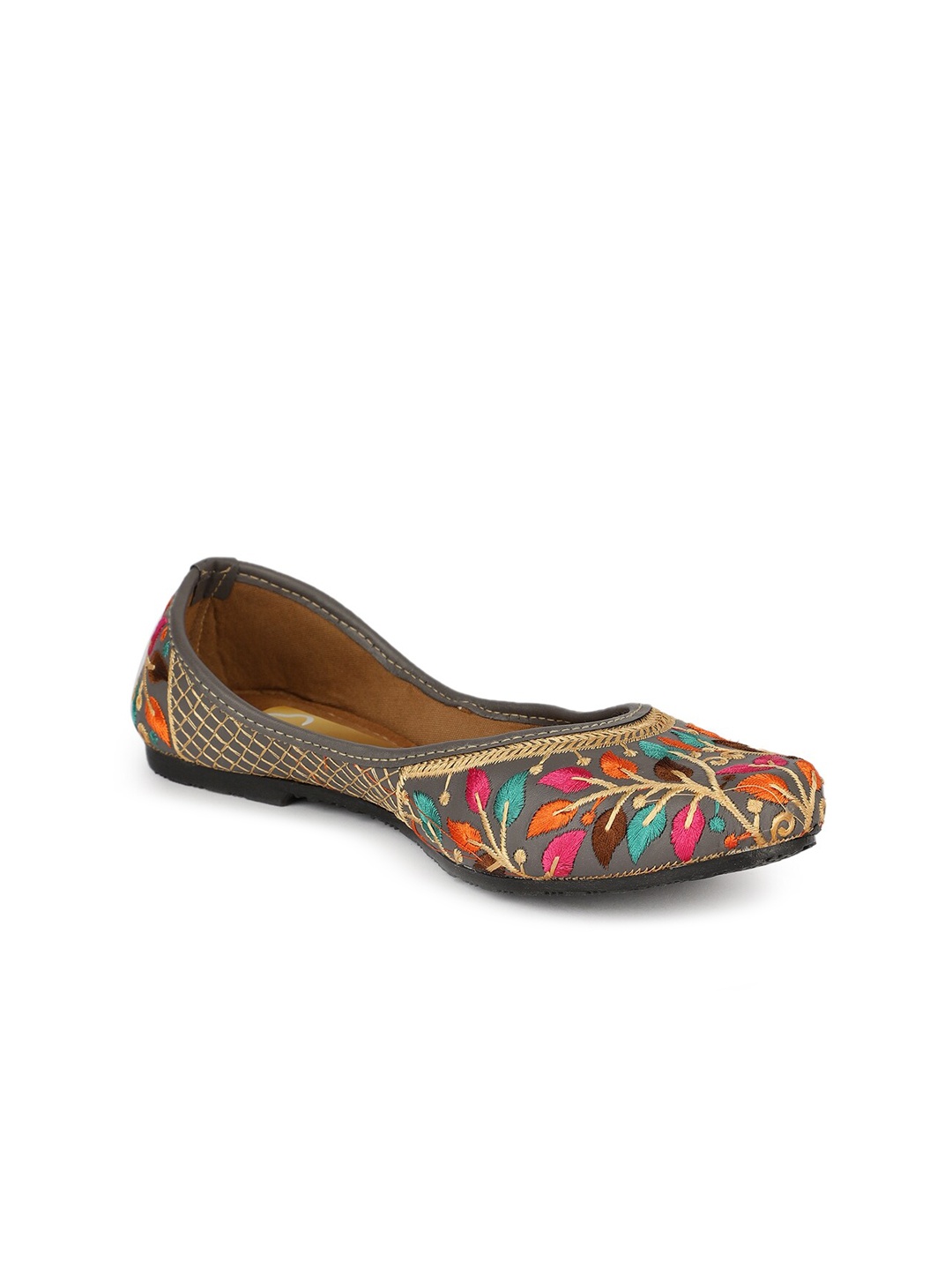 

The Desi Dulhan Ethnic Embroidered Mojaris, Grey