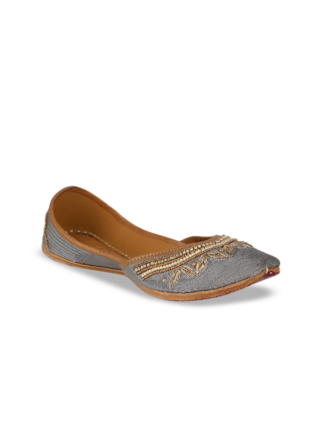 

The Desi Dulhan Ethnic Embellished Mojaris, Grey