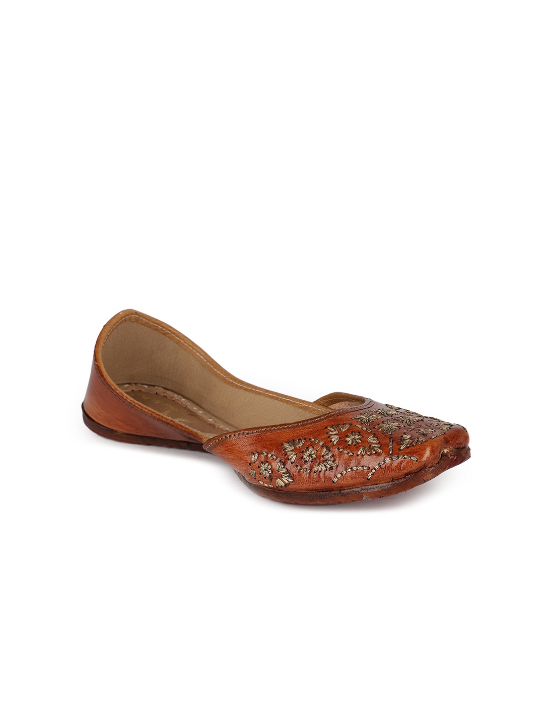 

The Desi Dulhan Ethnic Embroidered Mojaris, Brown