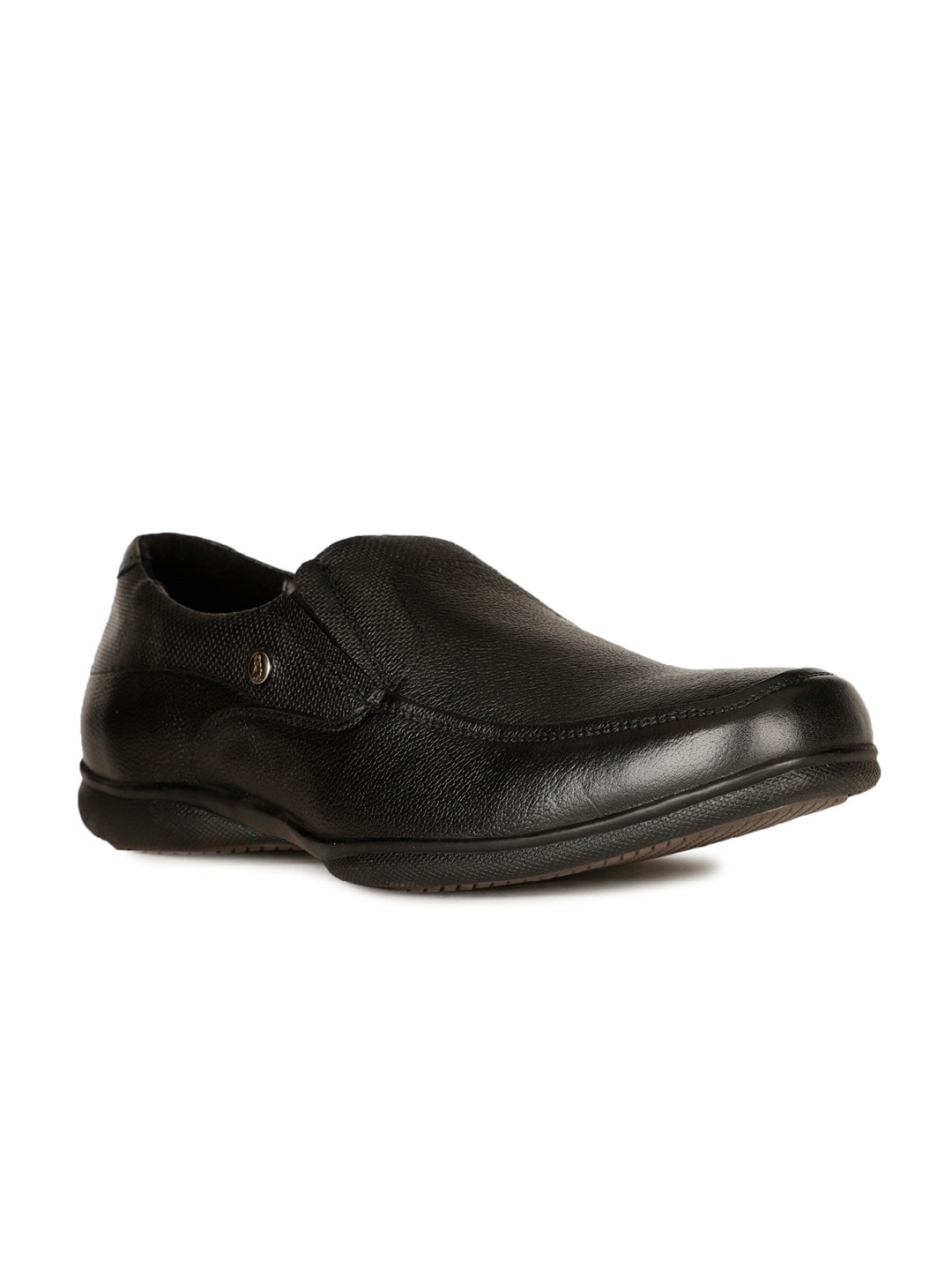 

Hush Puppies Men Leather Slip-On Formal Shoes, Black