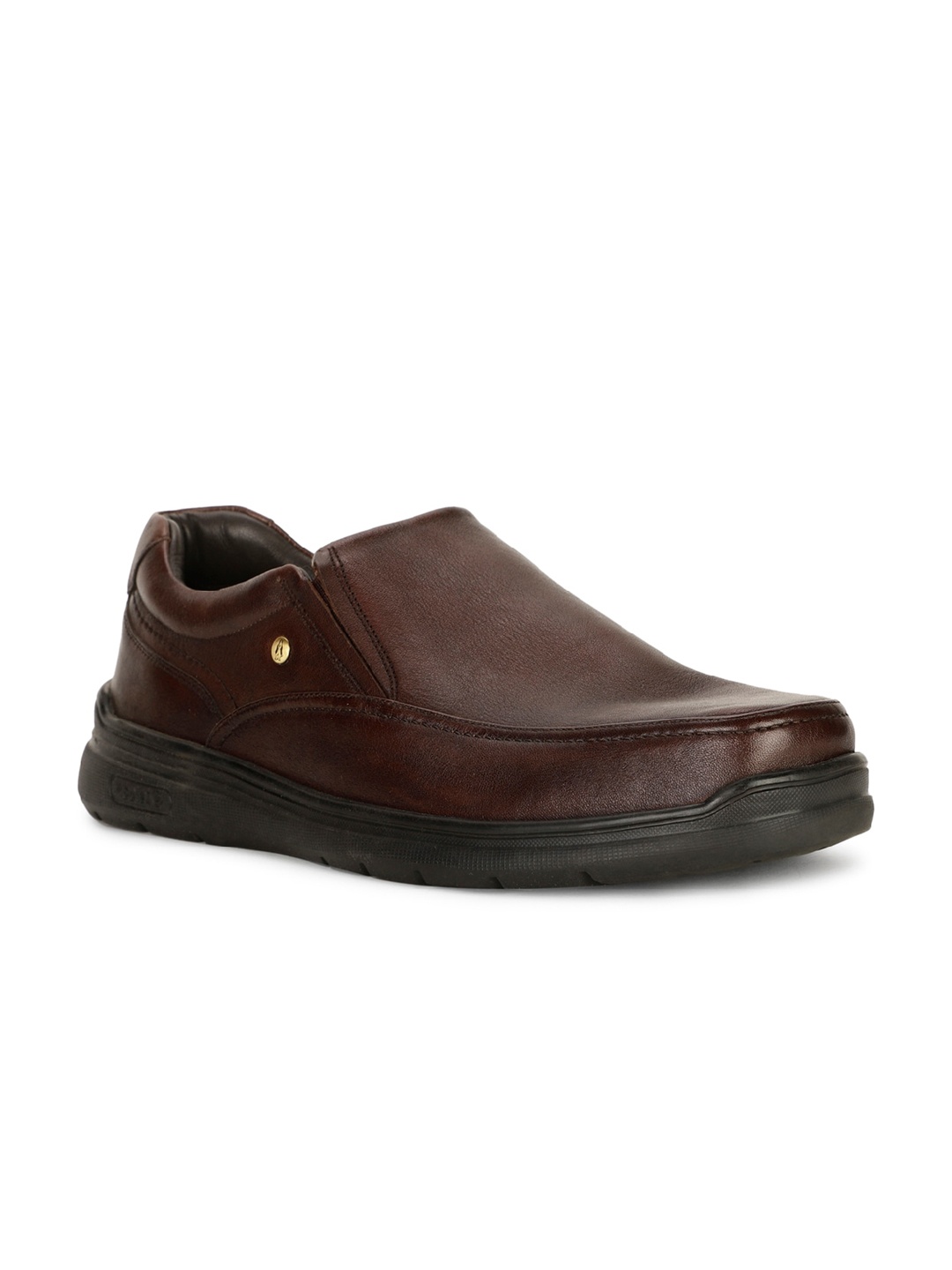 

Hush Puppies Men Leather Slip-On Formal Shoes, Brown