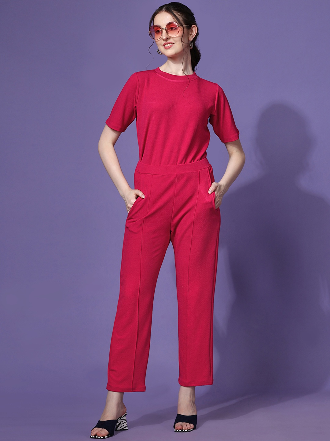 

SHEETAL Associates T-Shirt With Trousers Co-Ords, Pink